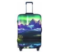 Auroras in Hubei and Mountains Housse de protection élastique pour bagage de voyage Motif imprimé anti-rayures, Noir , XL
