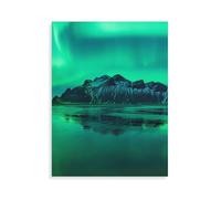 Auroras Polaires impressionnantes au-Dessus des Montagnes et de la mer de Glace, Nord-Norvège, Scandinavie，Puzzle 1000 Pieces Enfant Grands Loisirs de Vacances ， Jeux interactifs en famille-AP96