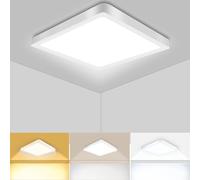 Aurorast Plafonnier LED 20 W 2400 lm 3000 K 6000 K IP44 Plafonnier encastrable rond moderne adapté pour chambre à coucher, cuisine, salon, couloir, extérieur