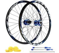 AuroraXQ Paire Roue VTT 26"/27.5"/29", Freins à Disque 32H Jante en Alliage D'aluminium & Moyeu HG Roue Avant 100x9mm / 135x10mm Roues Arrière Compatible 7-12 Vitesse et 1,25 ~ 2,25" Pneu(Bleu,26 pouc