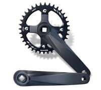 AuroraXQ Vélo de Montagne Pédalier VTT 152/165/170mm Set de Bras de Vélo 104BCD 32/34/36/38T Chainring Rond/ovale Manivelle Coniques Carrées à Vitesse Unique pour Ebike/VTT de Banlieue(Black-34T,170mm