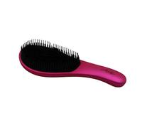 Aurore Beauté - Brosse à Cheveux Démêlante avec Poignée - Brosse Ergonomique en Silicone Rubber Touch - Démêle Tous les Types de Cheveux - Rose Métallisé