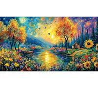 Aurore boréale au-Dessus d'un lac Mystique avec Un Quai en Bois Puzzle 1000 pièces en Papier recyclé - Activité Familiale & Cadeau Amusant Idée Cadeau Parfaite pour Adultes 38x26/1000pcs