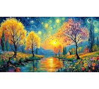 Aurore boréale au-Dessus d'un lac Mystique avec Un Quai en Bois Puzzle pour Adultes 1000 pièces - Cadeau Amusant Jeu Familial Stimulant pour Adultes et Enfants 38x26/1000pcs