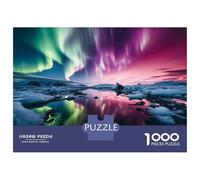 Aurore boréalePuzzles pour Adultes sans Poussière, Puzzle d'art Le Lac Aurorajeu Éducatif Décompression pour Une Activité Zen, Cadeau Fête des Mères/Pères 70x50cm/1000pcs