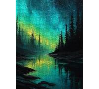 Aurore Verte Puzzle 1000 Pieces, Puzzle Adulte 1000, Impossible Classique Jigsaw, Familial Puzzles Jeu de, Jigsaws en Bois, pour Jeu Éducatif Défi Jouets, Décoration Murale Artistique Cadeau FNKL5-676