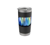 Aurores Boréales Aurora Borealis Forêt Vacances Gobelet isotherme en acier inoxydable double paroi