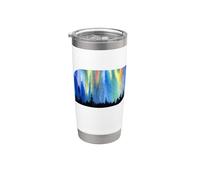 Aurores Boréales Aurora Borealis Forêt Vacances Gobelet isotherme en acier inoxydable double paroi