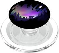 Aurores boréales avec Ours Polaires PopSockets PopGrip pour MagSafe
