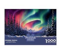 Aurores boreales en Norvège 1000 Pieces Jigsaw Puzzles for Adults Family Challenge Toys Stress Relieving Entertainment Exercise The Memory of The Brain for The Whole for Women, GIF
