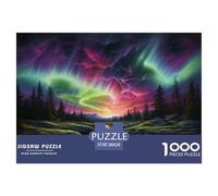 Aurores boreales en Norvège 1000 Pièces Puzzle pour Adultes, Défi Jouets, Cadeau d'anniversaire, Jeux Éduchatif, Qualité Premium 38x26cm/1000pcs