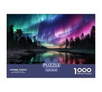 Aurores boreales en Norvège 1000 Pièces Puzzle pour Adultes, Défi Jouets, Cadeau, Stimulant, Jeux Éduchatif, Qualité Premium 70x50cm/1000pcs
