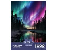 Aurores boreales en Norvège Puzzles 1000 Pieces Cadeau Unique Jeu Éduchatif Défi Jouet À De Qualité Supérieure Peinture Art pour Adultes Et Enfants 38x26cm/1000pcs