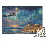 Aurores boréales et élan Puzzles en Bois pour Adultes 1000 Pièces Décoration Intérieure Family Games Cadeaux d'anniversaire pour Jeux Éducatifs Relaxation Et Sagesse 38x26cm/1000pcs