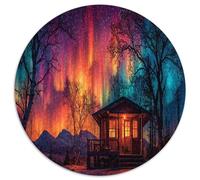 Aurores boréales, The Cabin is Warmly Lit || Puzzles Amusants en Famille 1000pcs (67.5x67.5cm) Adultes