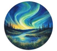 aurores du NordJigsaw Puzzle 1000 Pieces for Adults Round merveilleuxCreative Challenging Family Decorations1000pcs (67.5x67.5cm)