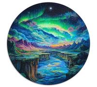 aurores du NordJigsaw Puzzles 1000 Piece for Adults Kids Round merveilleuxCreative Challenge Family Decorations1000pcs (67.5x67.5cm)