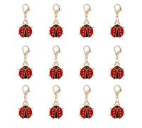Auroriel 12 Pièces Pendentifs Coccinelles, Petits Porte-Clés comme Porte-Bonheur, Étiquette Cadeau Idéale pour Examen de Fin d'Études, Réveillon du Nouvel An, Noël, Nouve