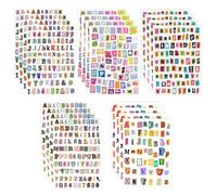 Auroriel 1604 Pièces Feuilles D'autocollants Alphabets Vintage 20 pour Scrapbooking Lettres Miniatures Étiquettes Journal Journalisation Ordinateur Portable Bouteille D'e