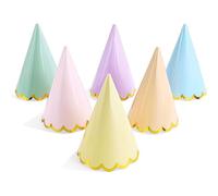 Auroriel 24 Pièces Chapeaux de Fête Pastel Pour Enfants et Adultes Décoration de Fête Pastel Couvre-chefs pour Anniversaire Accessoires de Fête Chapeaux Macarons