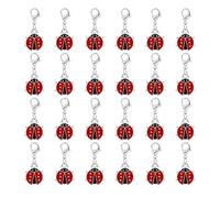 Auroriel 24 Pièces Porte-Clés Coccinelles Argentées, Petits Porte-Clefs Comme Porte-Bonheur, Idéal Pour Étiquettes Cadeau Pour Examen Final, Réveillon Du Nouvel An, Noël,
