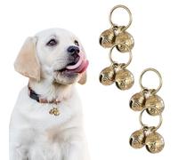 Auroriel Kupferglucke pour Collier Chien 4 Pièces Cloches de Chien en Laiton Extra Sonores Cloche de Colliers pour Animaux de Compagnie Traçage Anti-Perte Entrainement AC