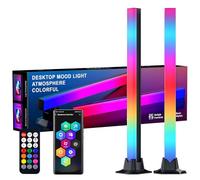 AURORIONCG Barre LED Gaming RGBIC, 42CM Rétroéclairage TV & PC, Lot de 2 | Angle 270°, Synchro Musique Directe, Télécommande IR, Socles Double Position, Diffuseur Mat Anti-Reflet, Alimentation USB 5V