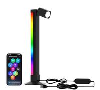 AURORIONCG Lampe de Bureau LED Intelligente avec Liseuse, Lampe Gaming RGBIC à Couleur Changeante, Contrôle via App, Synchronisation Musique, Éclairage d'Ambiance pour Chambre, Setup Gaming, Bureau