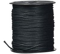 Auroris Rouleau de Ruban en Coton Rond de 100 m x 1,5 mm - Noir