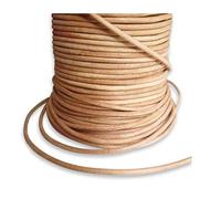 Auroris Cordon en Cuir - 50 m - Ronde - Ø 2 mm - Naturel (Teinte)