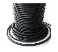 Auroris Cordon en Cuir Rond Noir Ø 5 mm Rouleau de 10 mètres