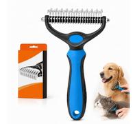 Aurorize Dog Brush, Deshedding & Dematting Comb for Dogs & Cats, 1 Count (Blue)