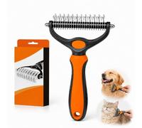 Aurorize Dog Brush, Deshedding & Dematting Comb for Dogs & Cats, 1 Count (Orange)
