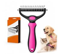 Aurorize Dog Brush, Deshedding & Dematting Comb for Dogs & Cats, 1 Count (Pink)