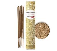 Auroshikha - Lot de 12 bâtonnets d'encens issus de la tradition indienne - 100 % naturel et sans produit chimique - Idéaux pour la relaxation et la méditation - Parfum de bois de santal