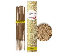 AUROSHIKHA Lot de 20 bâtons d'encens naturels indiens en bois de santal pour méditation et détente