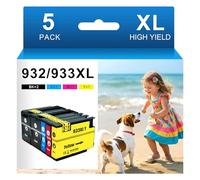 Aurotec 932XL 933XL Cartouches d'Encre Compatibles pour HP 932 933XL Multipack pour HP OfficeJet 6600 Cartouches pour HP 932 933XL pour OfficeJet 6700 Cartouches 7510 7612 7110 6100 7610 6110 (5-pack)