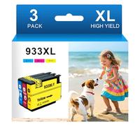 Aurotec 933XL Cartouches d'encre Compatibles pour HP 932 933XL Multipack Cartouches pour HP 932 933XL Cartouches OfficeJet 6600 6700 7510 7612 7110 6100 7610 6110 (1Cyan,1Magenta,1Jaune)