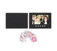 AurSoltriad Carte de vœux vidéo électronique avec écran LCD HD 720p, brochure vidéo DIY pour anniversaire de mariage, haut-parleur intégré et mémoire de 128 Mo pour messages personnalisés (Hanash)