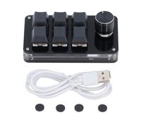 AurSoltriad Clavier de Jeu mécanique Mini Macro, 6 Touches et 1 Bouton, Clavier programmable USB, pavé Macro Ergonomique à Une Main pour PC, Ordinateur Portable, Jeux, Bureau et contrôle Multi