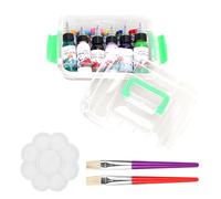 AurSoltriad Ensemble de peinture acrylique YS102, 12 pièces, 30 ml, type de pigment avancé B avec 2 pinceaux et une palette, boîte en plastique portable pour la peinture sur toile, bois et mur