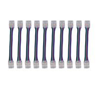 AurSoltriad Kit de connecteurs pour bande LED, 10 pièces, connexion rapide à 4 broches de 10 mm pour bandes LED COB, adaptateur sans soudure à forte compatibilité pour projets d’éclairage 5 V,