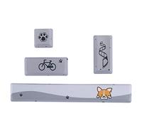AurSoltriad Kit de Touches de Clavier mécanique à Motif de Petit Chien Gris, Touches PTB avec Espace, ESC, Entrée et Entrée du pavé numérique, Ensemble Mignon de Touches teintées à Cinq Faces