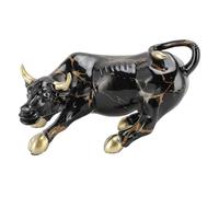 AurSoltriad Statue de Taureau en résine décorative, Figurine de Taureau d’Art Moderne au Style Urbain Vibrant, Symbole de prospérité financière pour la décoration de Bureau et de Maison (KY168)