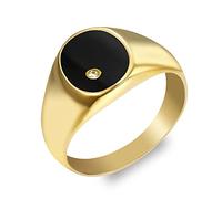 AURSTORE Bague en Acier Inoxydable chirurgical 316L-Unisex Homme Femme- Taille 52-70 (Or, 62)