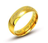 AURSTORE® Bijoux 6MM Bague Tungstène Seigneur des Anneaux LORD OF THE RINGS 3 couleurs et Taille au choix56-68 (Gold, 62)