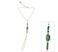 AURSTORE Bracelet Bagues en pierre Chaine de main Réglable Bracelet acier de doigt Pour Femmes et Filles Cadeaux d''anniversaire (203 Malachite vert)