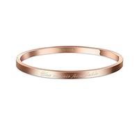AURSTORE Bracelet Jonc Fin en Acier Inoxydable 316L avec Message- Largeur 5 mm Plusieurs Messages-Couleurs -Tailles-au Choix (Rosé 19cm Une Mamie Formidable)
