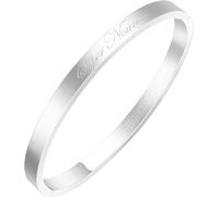 AURSTORE® Bracelet Jonc Fin en Acier Inoxydable 316L avec Message Phrases d'Inspiration Largeur 4 mm Plusieurs Messages au Choix Couleurs Argenté (Super Nounou)