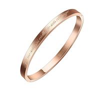 AURSTORE® Bracelet Jonc Fin en Acier Inoxydable 316L avec Message Phrases d'Inspiration Largeur 4 mm Plusieurs Messages au Choix Couleurs Or Rosé (Je ne Suis Pas Vieille,je Suis Vintage)